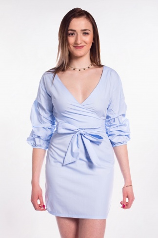 obrázok 1 Parallel Lines modré šaty s nariaseným rukávom